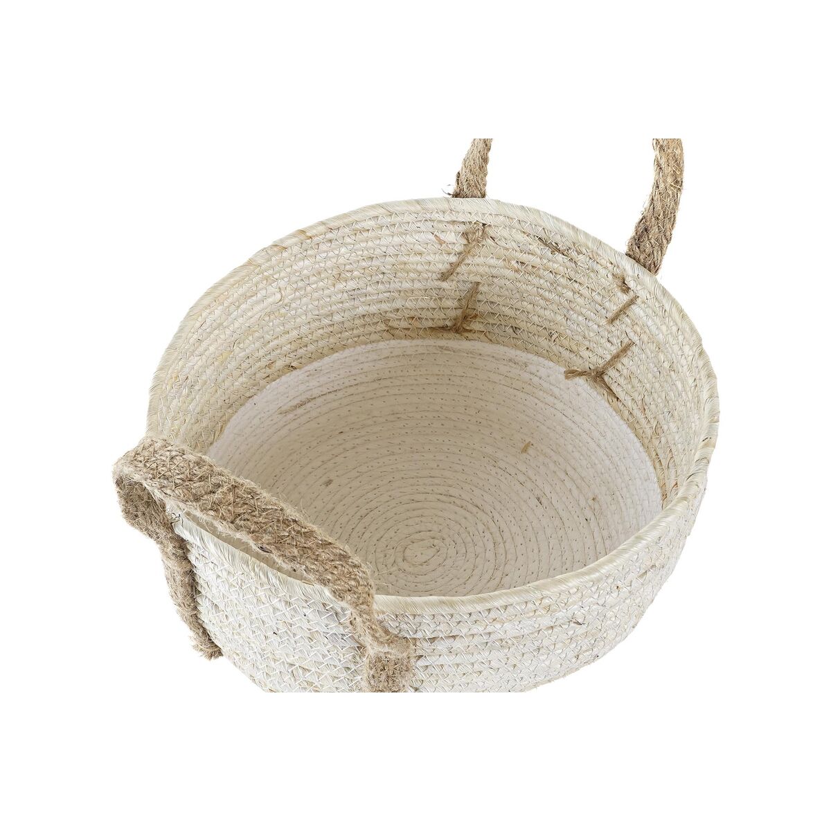 Korg - set DKD Home Decor 33 x 33 x 20 cm Naturliga fibrer (2 antal) - 3
