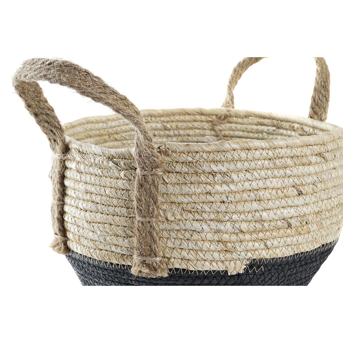 Korg - set DKD Home Decor 33 x 33 x 20 cm Naturliga fibrer (2 antal) - 4