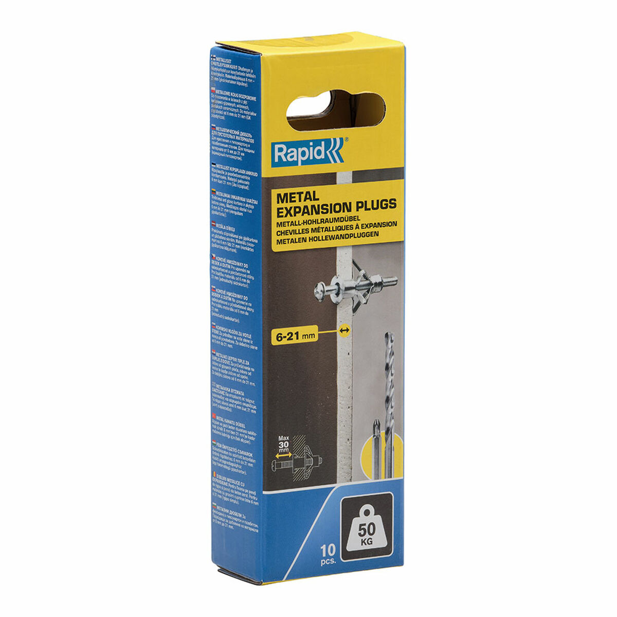 Pluggar och skruv Rapid 5001553 13 x 52 mm M6 x 63 mm Metall Expansion 10 antal - 3