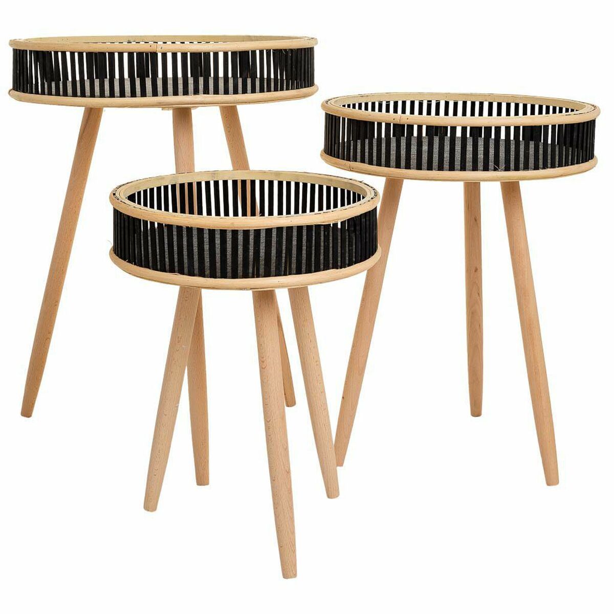 3-bordsset Alexandra House Living Svart Trä Bambu
