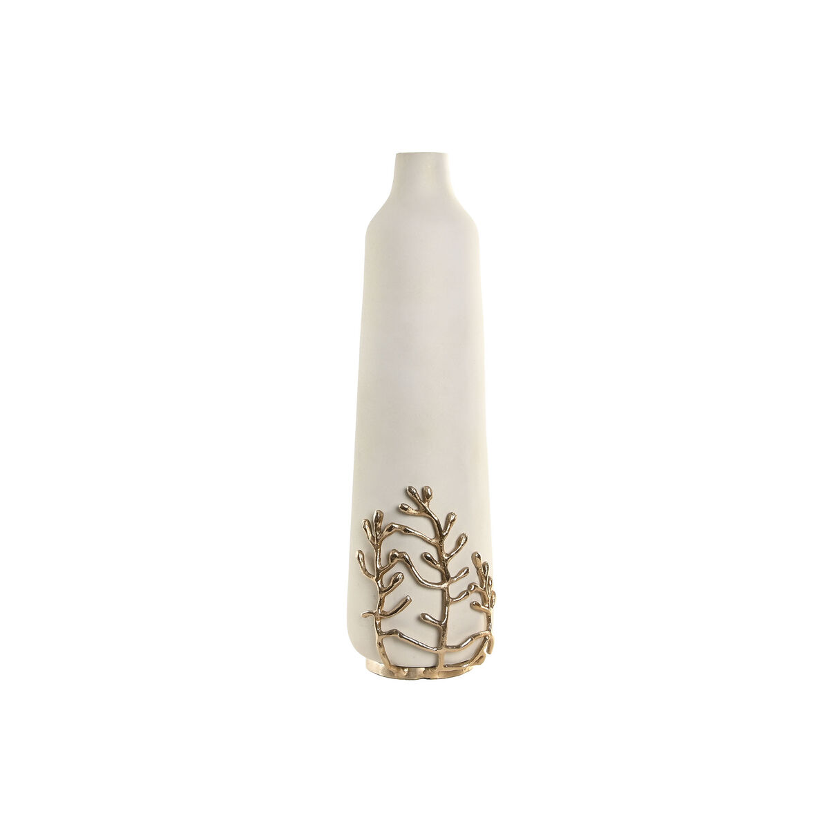 Vas Home ESPRIT Vit Gyllene Aluminium Modern 15 x 15 x 52 cm