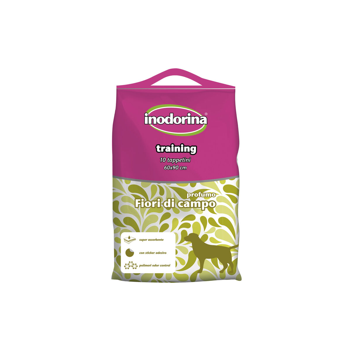 Träningsunderlägg för valp Inodorina Training Wild Flower 60 x 90 cm Vit Textil (10 antal)