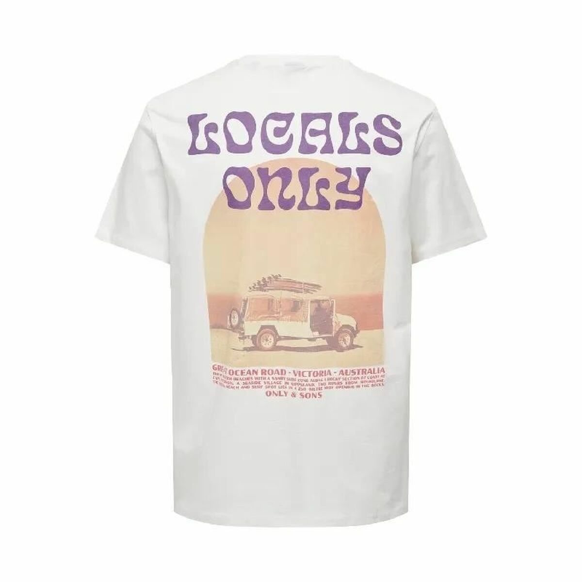 T-shirt med kortärm Herr Only & Sons Onskye Reg Vit - 2