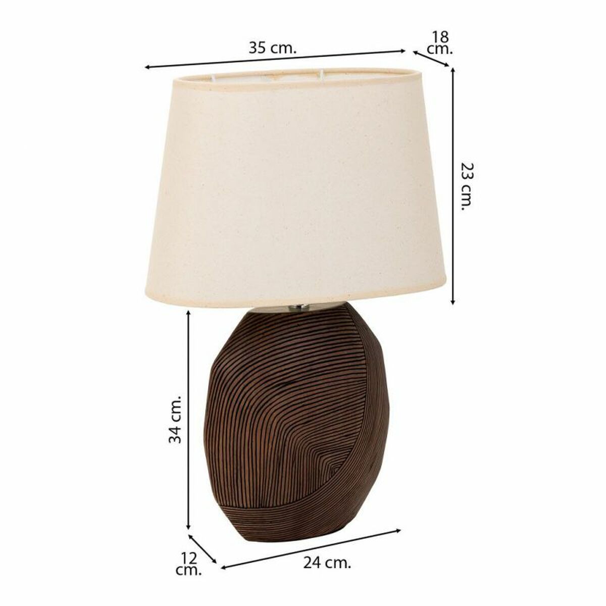 Bordslampa Alexandra House Living Brun Polyresin 220-240 V 12 x 34 x 24 cm - 3