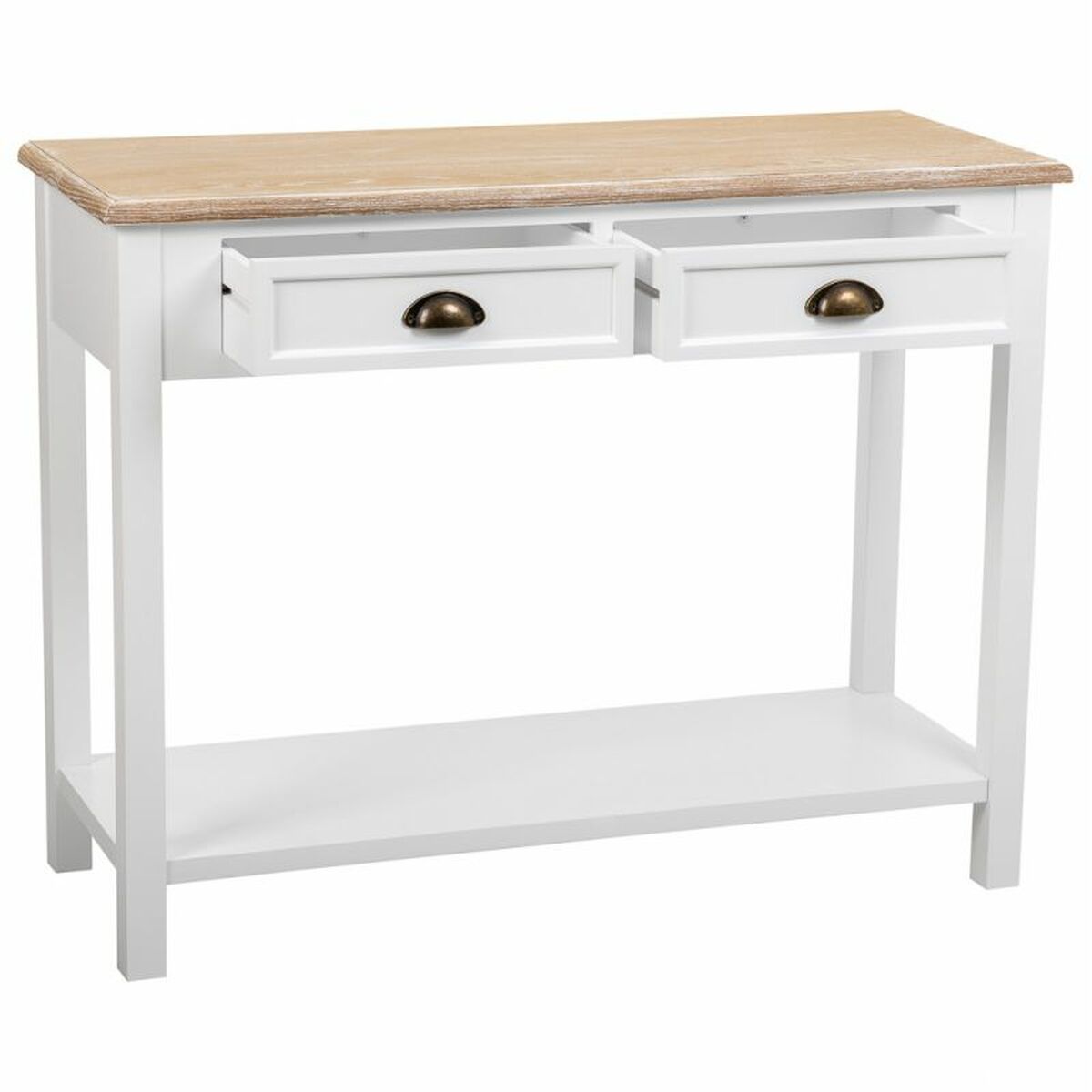 Hallmöbel med lådor Alexandra House Living Vit Brun Zinklegering Trä MDF 40 x 78 x 100 cm - 4