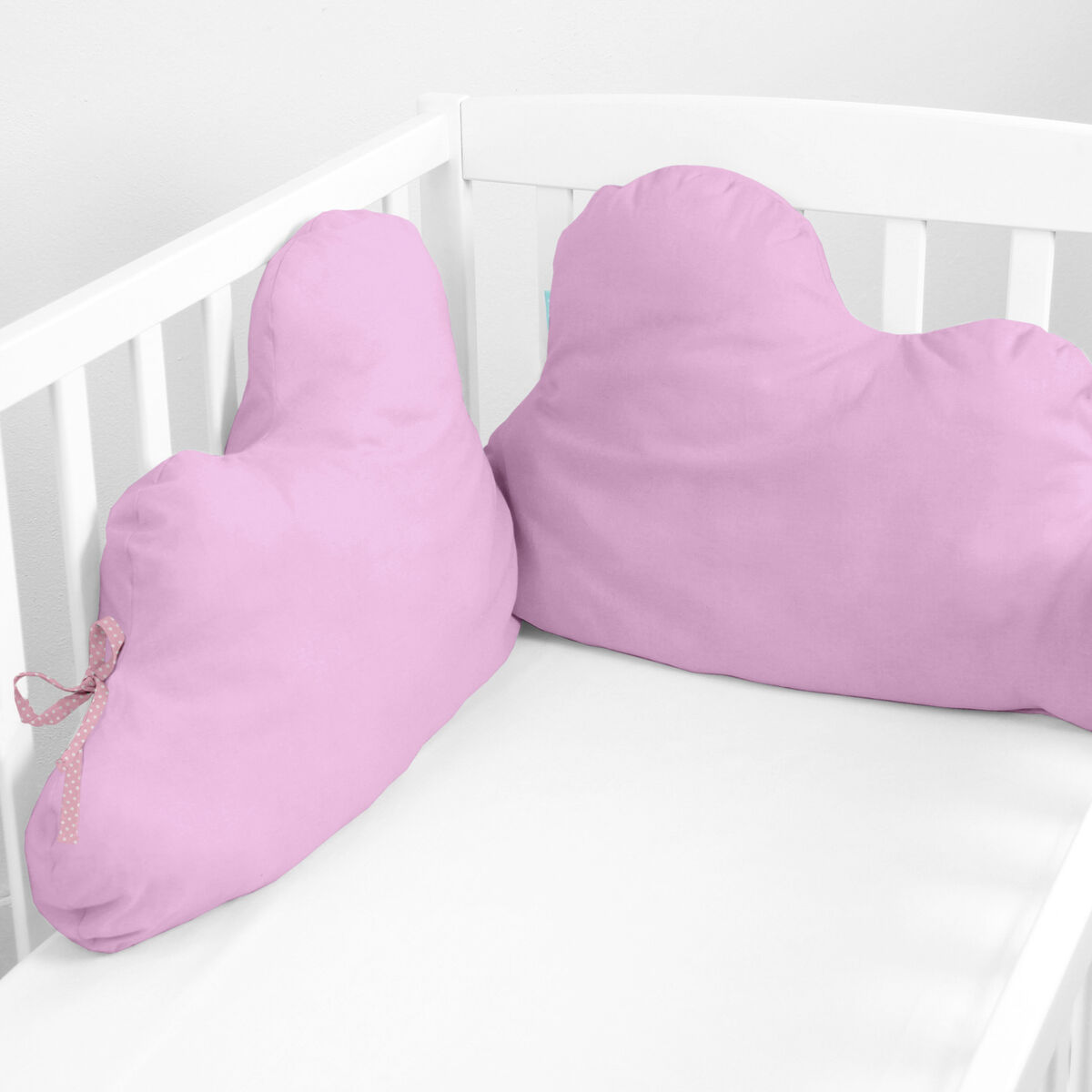 Skydd till spjälsäng HappyFriday Basic Kids Cloud Rosa 60 x 40 cm - 2