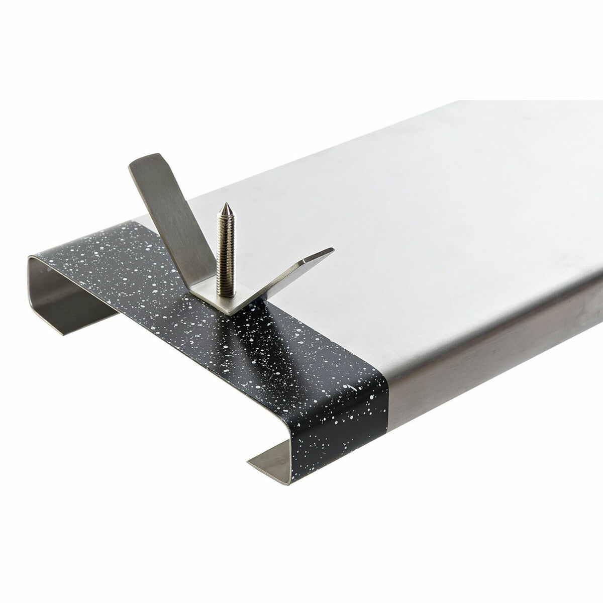 Skinkhållare av rostfritt stål DKD Home Decor Svart Rostfritt stål Silver (35 x 3 x 1 cm) (40 x 16.5 x 40 cm) (2 pcs) - 2