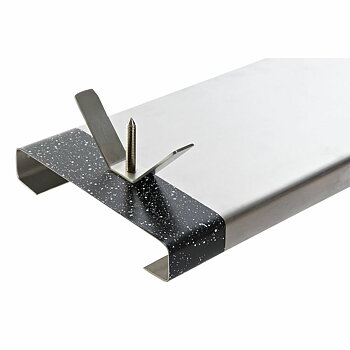 Skinkhållare av rostfritt stål DKD Home Decor Svart Rostfritt stål Silver (35 x 3 x 1 cm) (40 x 16.5 x 40 cm) (2 pcs)