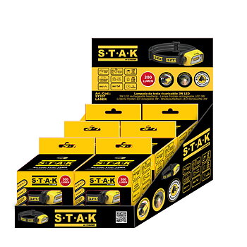 Laddningsbar och justerbar LED-pannlampa Stak 3 W 300 Lm
