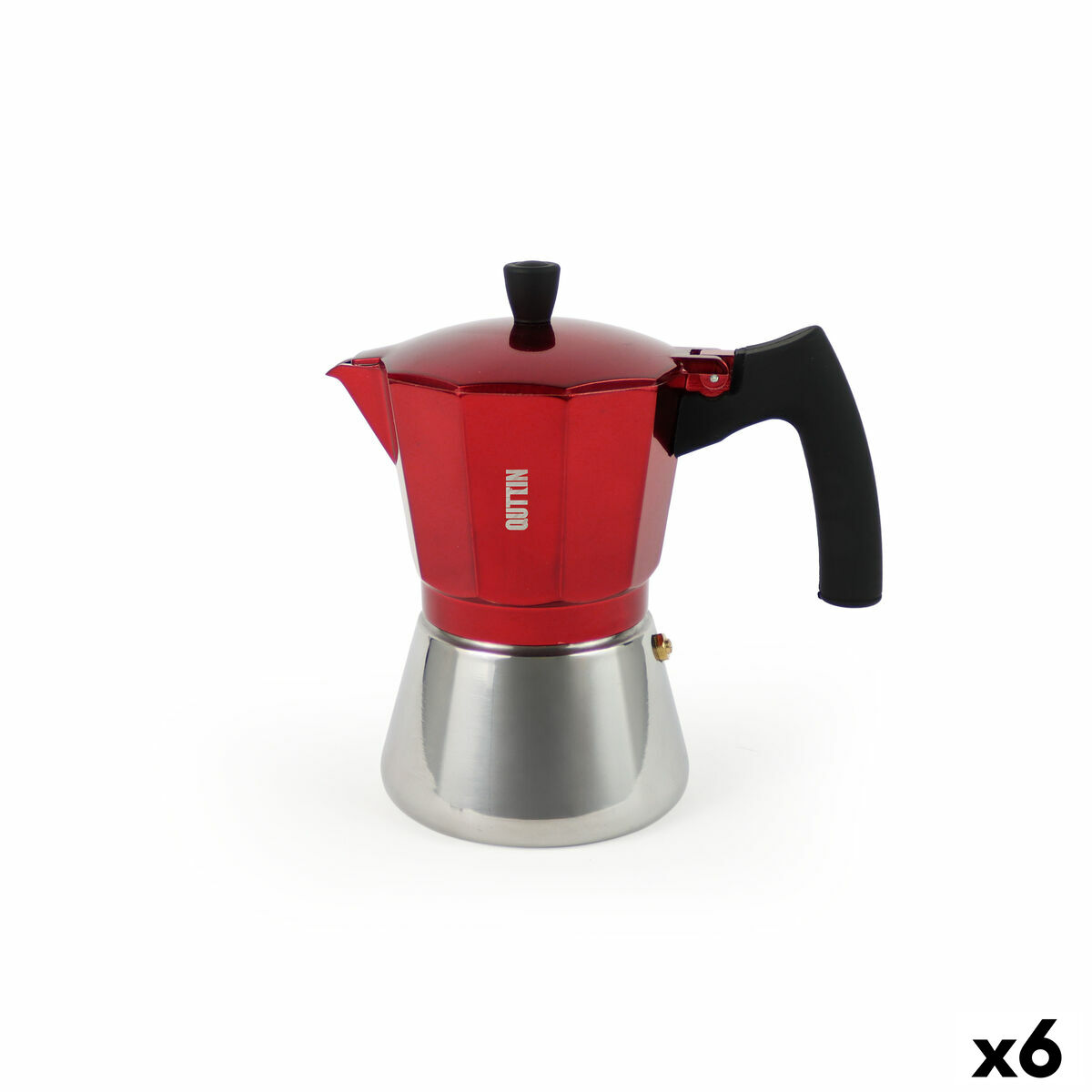 Italiensk Kaffepanna Quttin Röd Aluminium 0,3 L (6 antal)