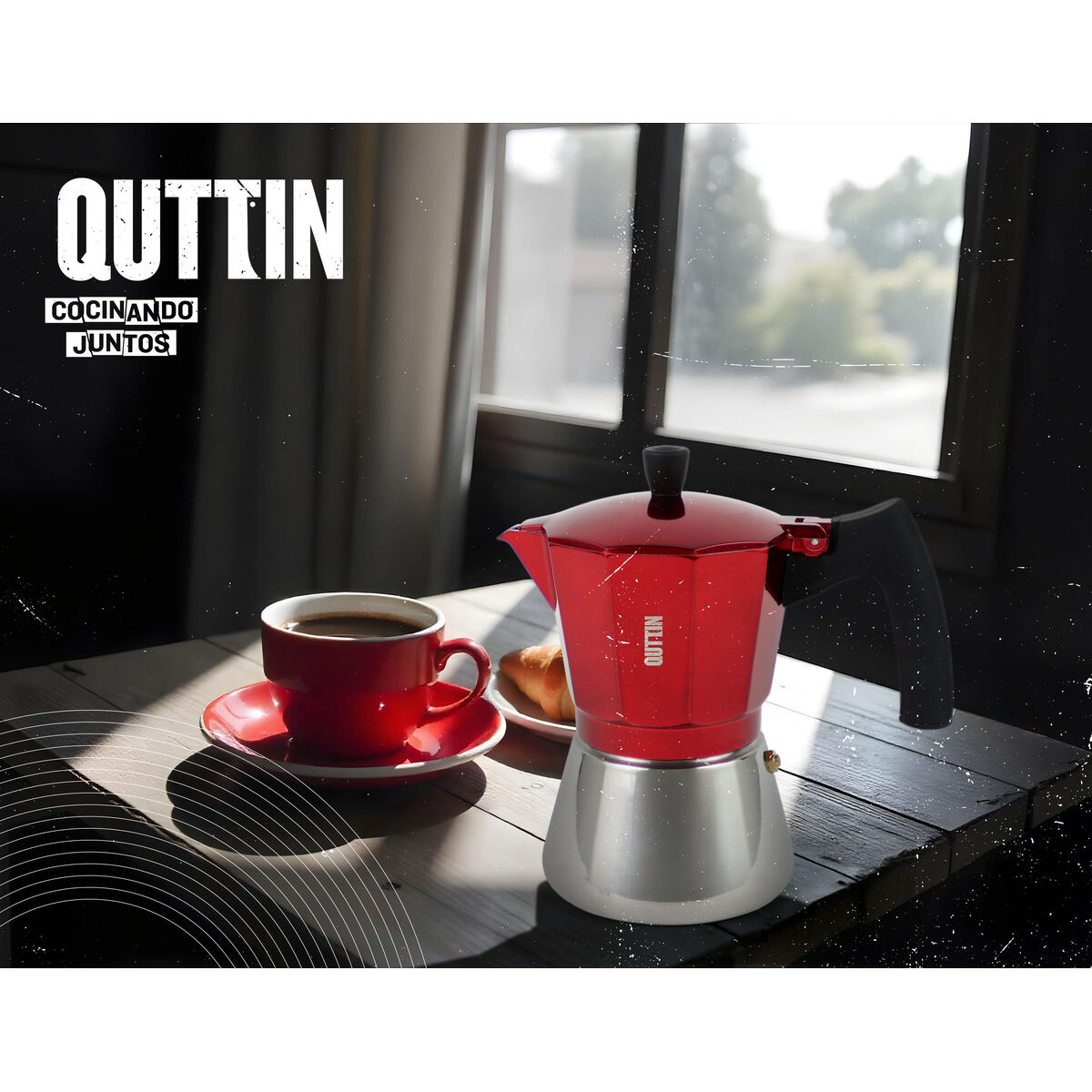 Italiensk Kaffepanna Quttin Röd Aluminium 0,3 L (6 antal) - 3