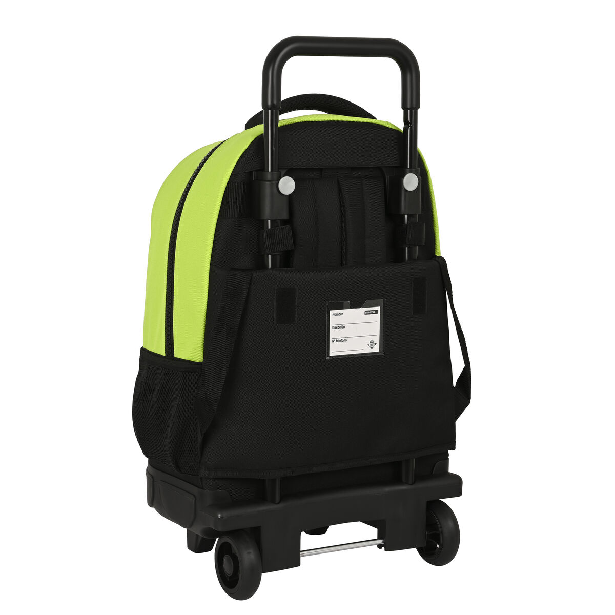 Skolväska med hjul Real Betis Balompié 33 x 45 x 22 cm Svart Lime - 2