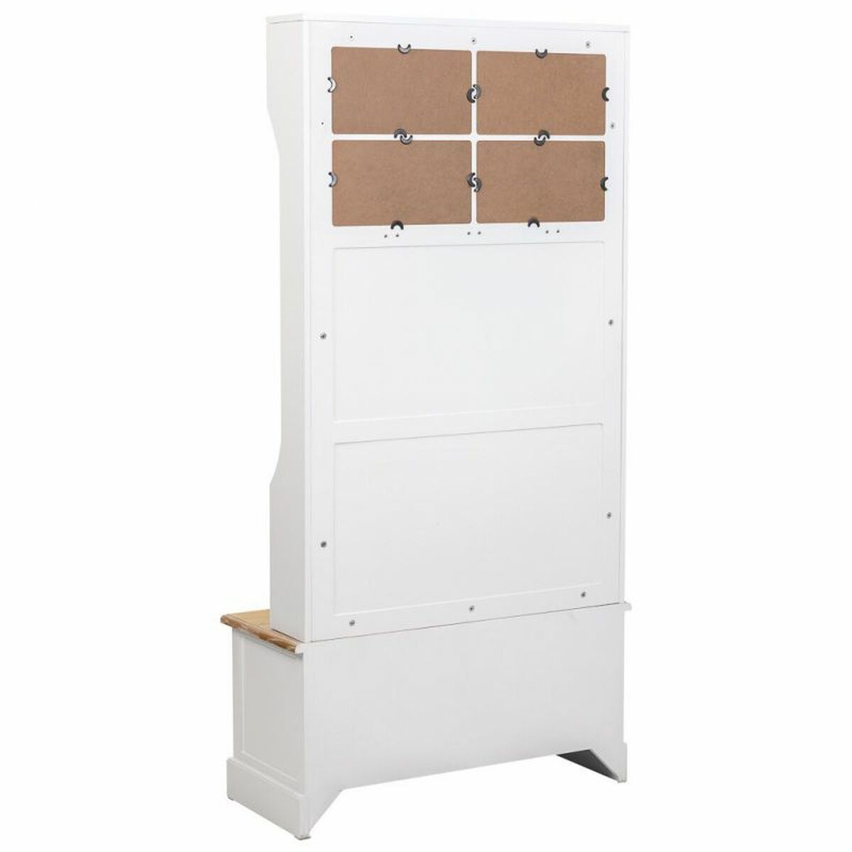 Klädhängare med hylla Alexandra House Living Vit Brun Zinklegering Trä MDF 39 x 184 x 92 cm - 7
