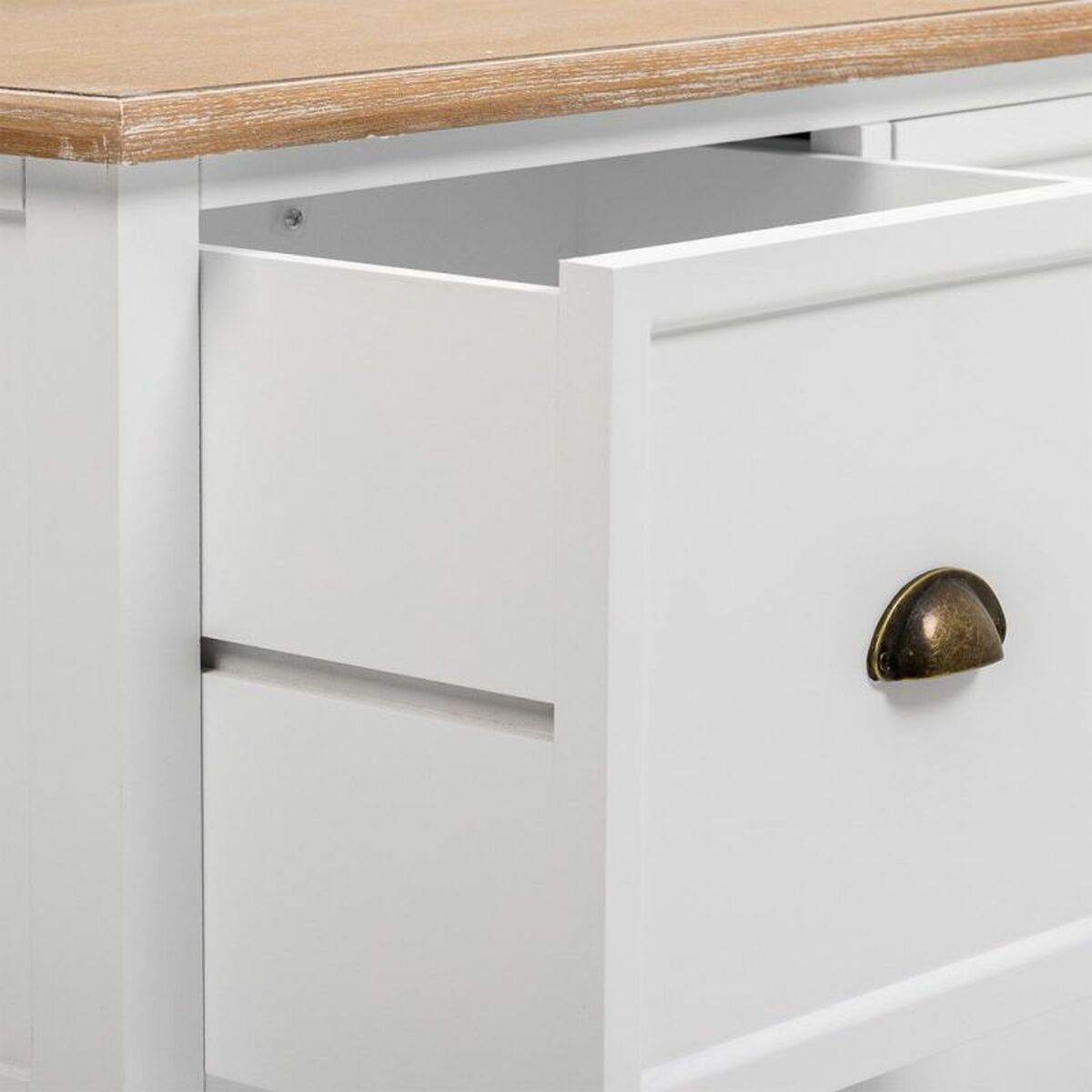 Klädhängare med hylla Alexandra House Living Vit Brun Zinklegering Trä MDF 39 x 184 x 92 cm - 8