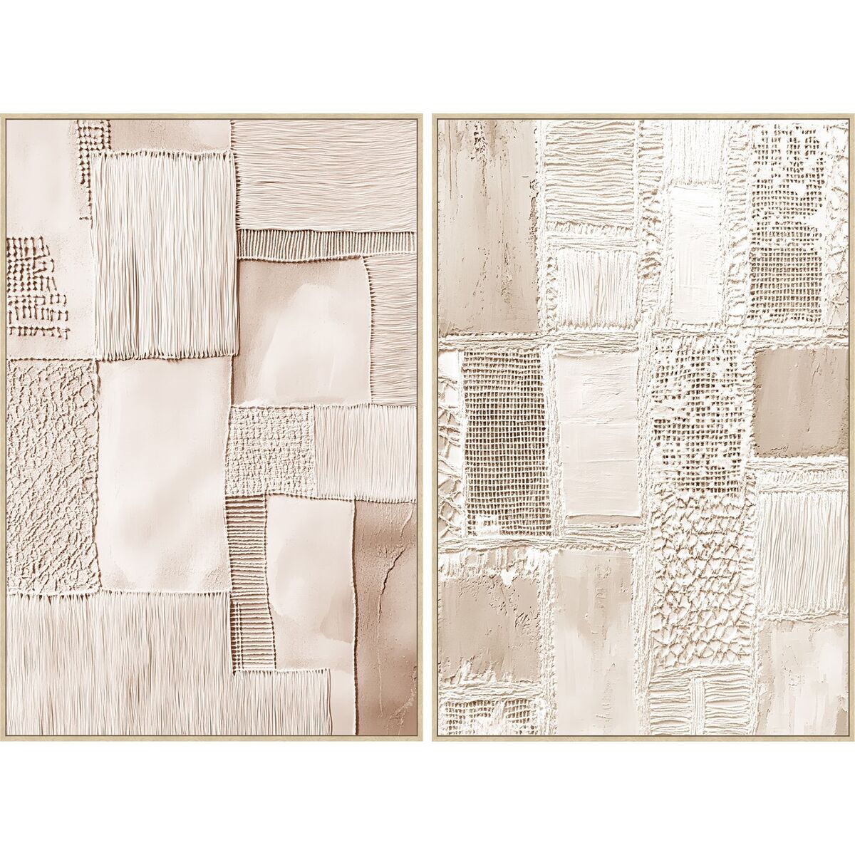 Kanvas Home ESPRIT Beige Modern Urban 82,5 x 4,5 x 122,5 cm (2 antal)