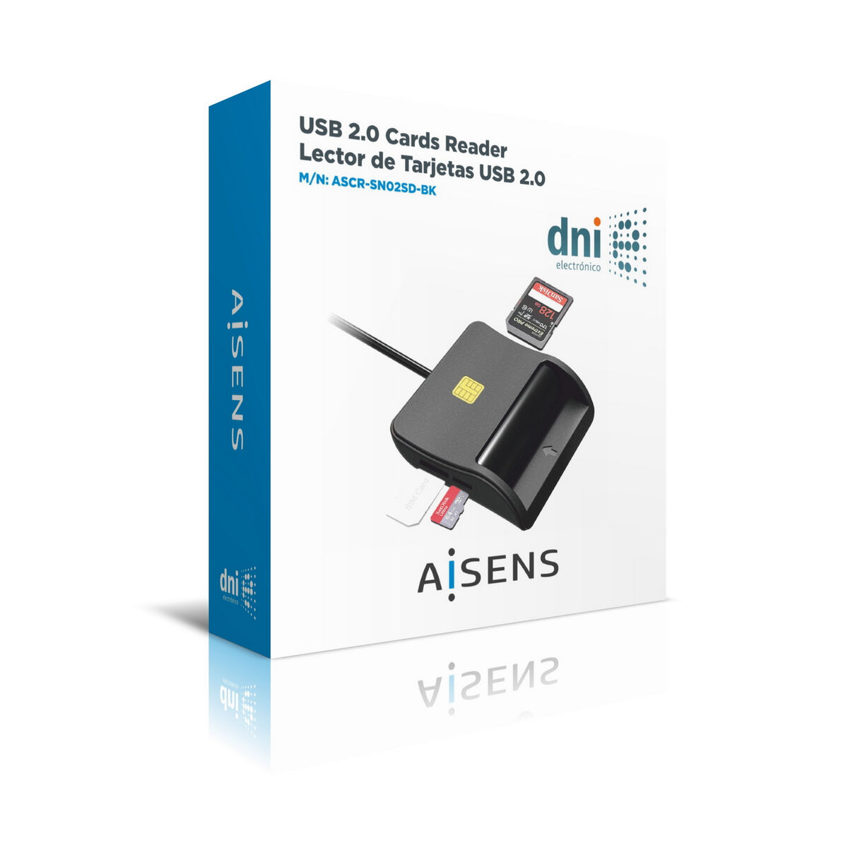 Kortläsare Aisens ASCR-SN02SD-BK Svart - 4