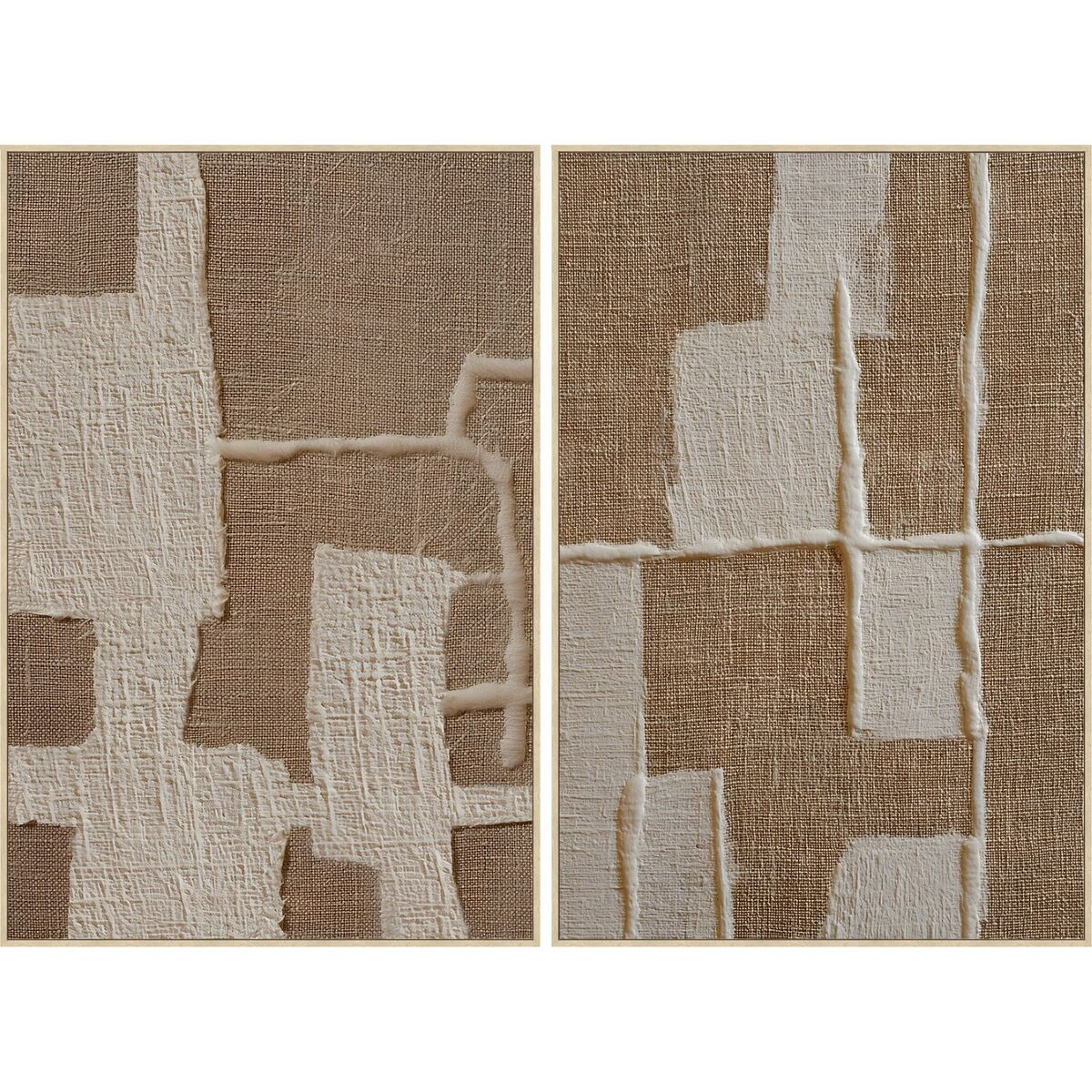 Kanvas Home ESPRIT Vit Beige Skandinavisk 82,5 x 4,5 x 122,5 cm (2 antal)