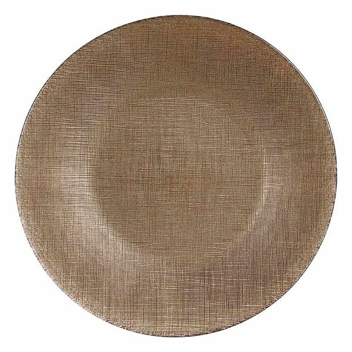 Platt skål Gyllene Glas 27 x 2 x 27 cm (6 antal) - 2