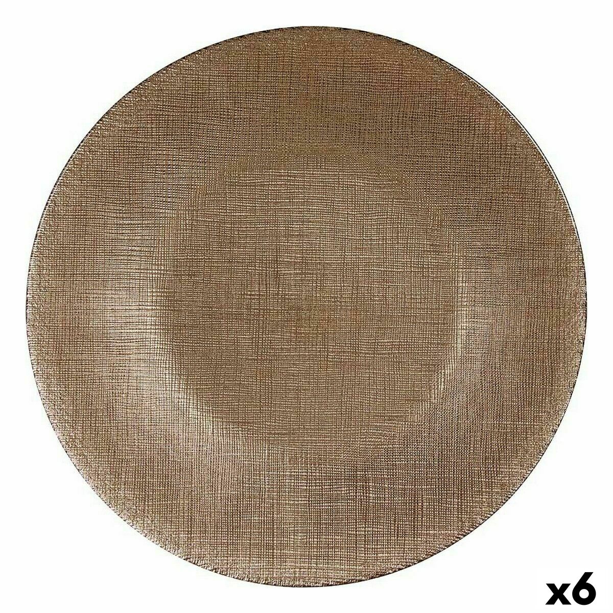 Platt skål Gyllene Glas 27 x 2 x 27 cm (6 antal)