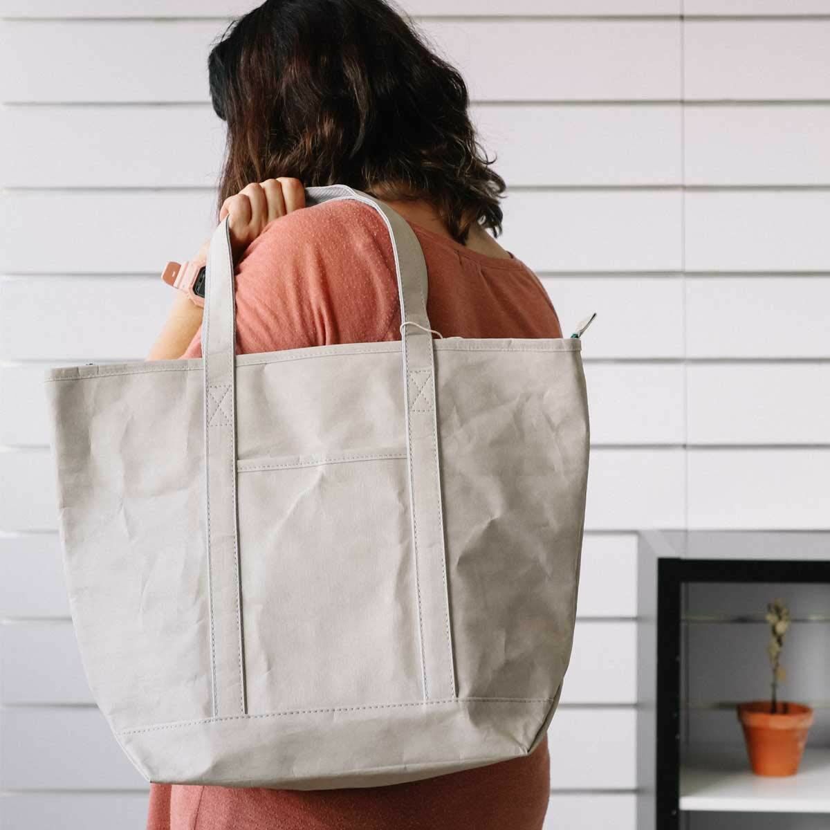 Shoppingväska KSIX Grå Polyester kraftpapper - 10