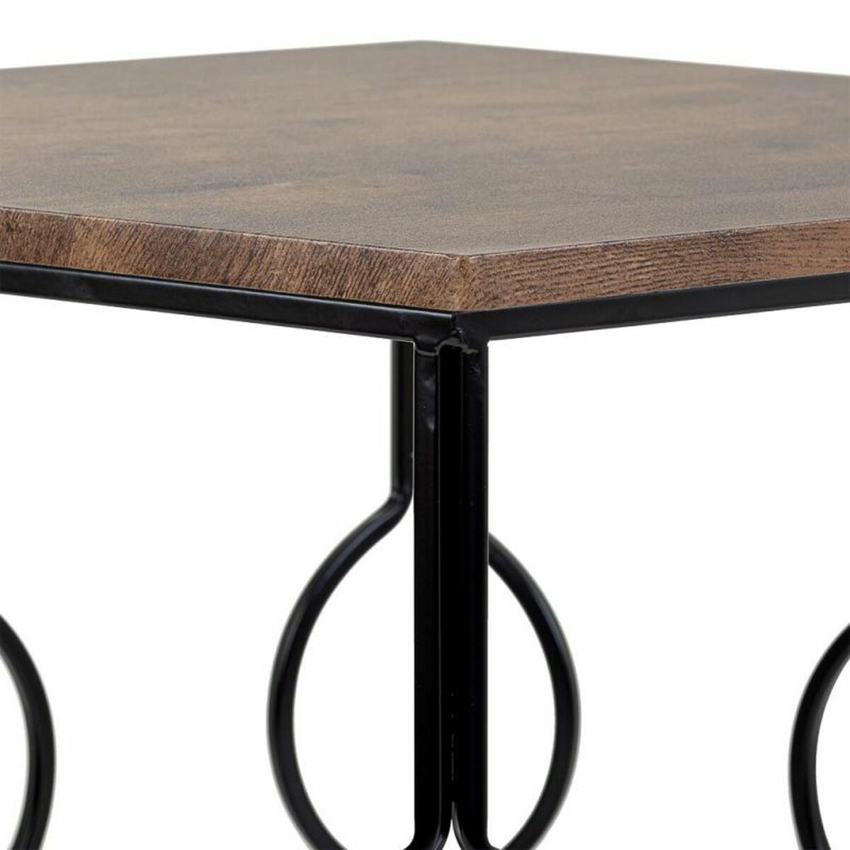 2-bordsset Alexandra House Living Brun Svart Järn Trä MDF 39 x 57 x 39 cm - 5