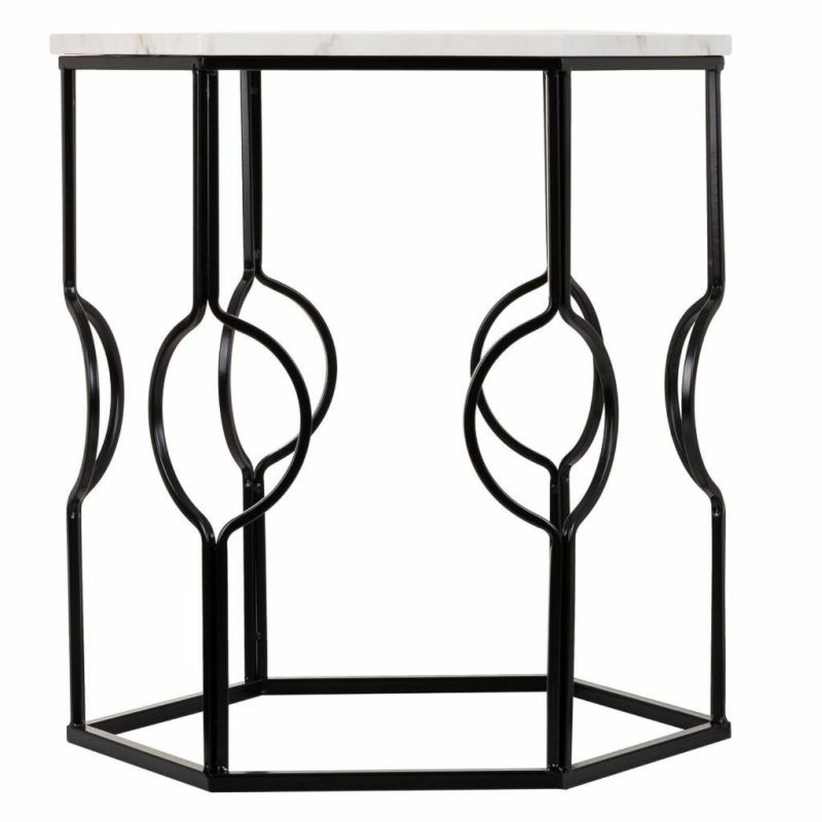 2-bordsset Alexandra House Living Vit Järn Trä MDF 39 x 57 x 39 cm - 5