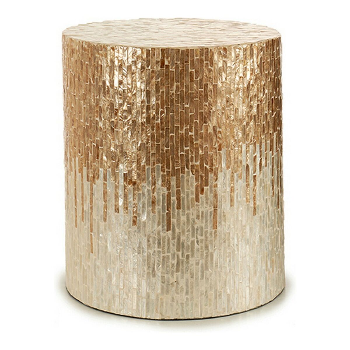 Sittpall Gift Decor Vit Beige Gyllene Silvrig Pärlemor spånskiva 40 x 45,5 x 40 cm - 3