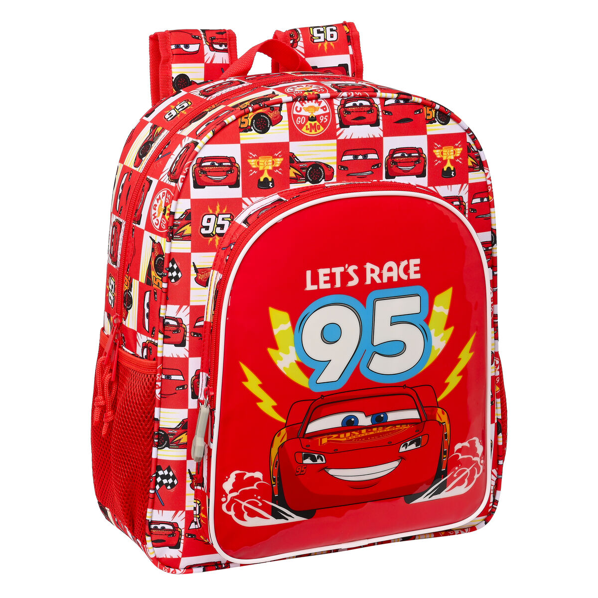 Skolryggsäck Cars Let's race Röd Vit (32 x 38 x 12 cm)