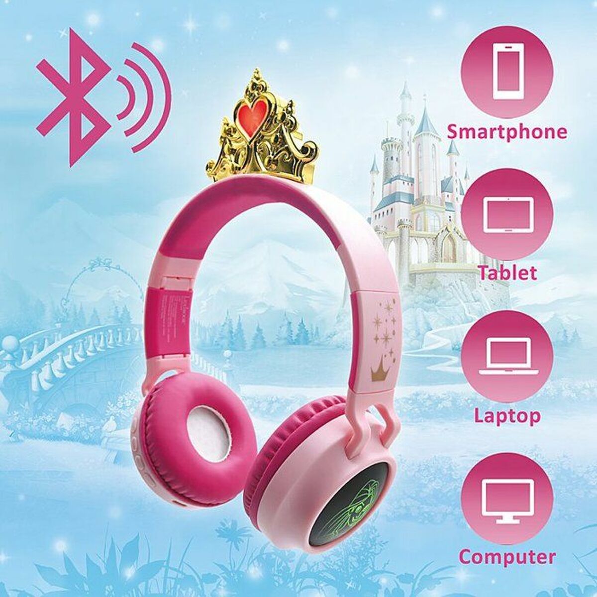 Bluetooth Hörlurar Lexibook HPBT015DP Disney Princess Rosa - 3
