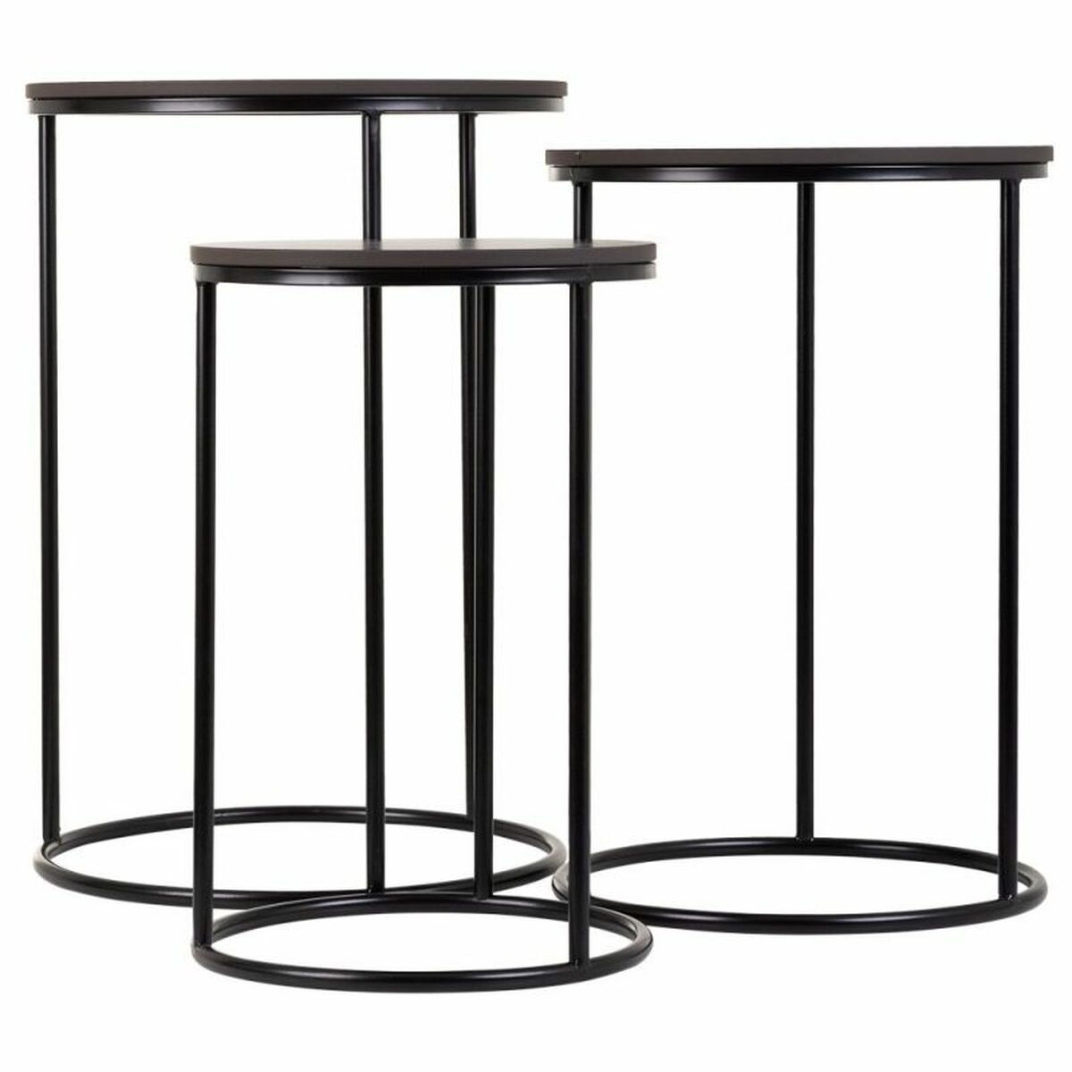 2-bordsset Alexandra House Living Svart Järn Trä MDF 39 x 57 x 39 cm - 2