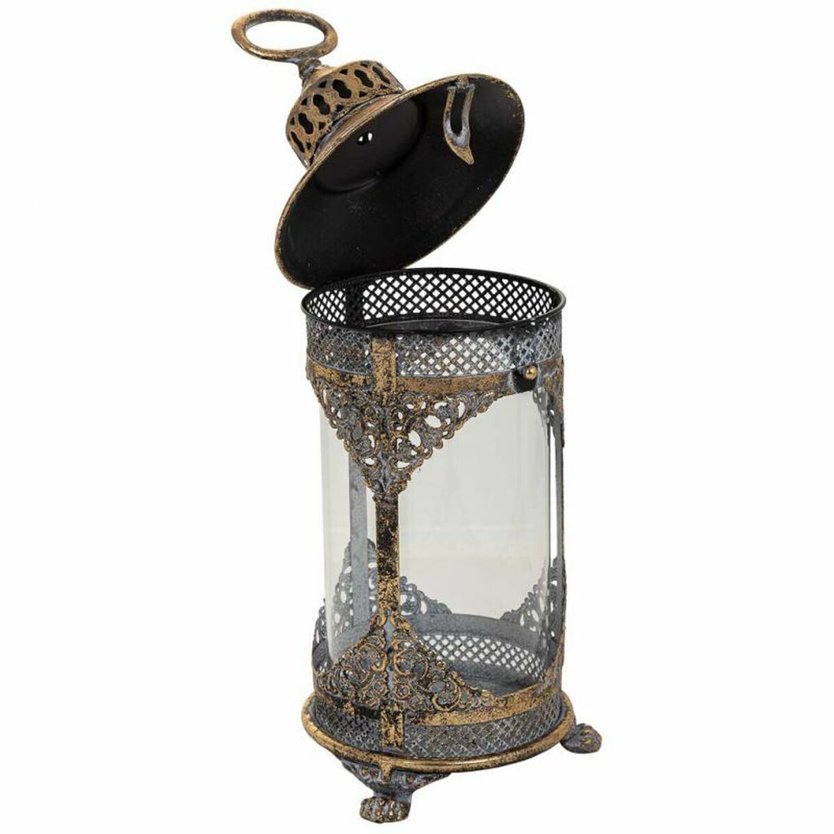 Ljusstakar Alexandra House Living Guld Glas Järn 17 x 42 x 17 cm - 2