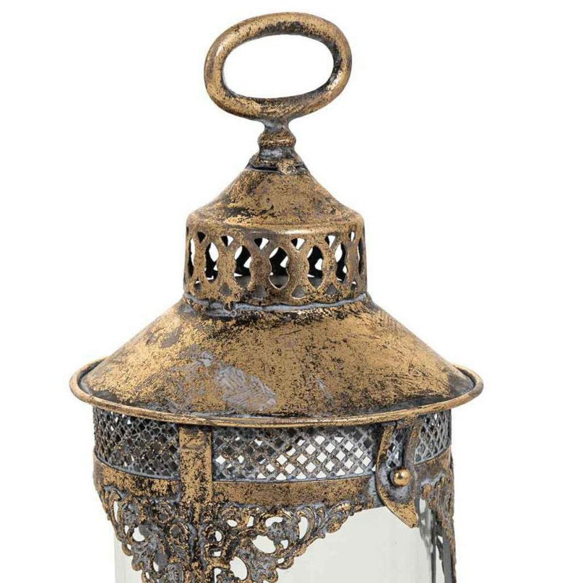 Ljusstakar Alexandra House Living Guld Glas Järn 17 x 42 x 17 cm - 5