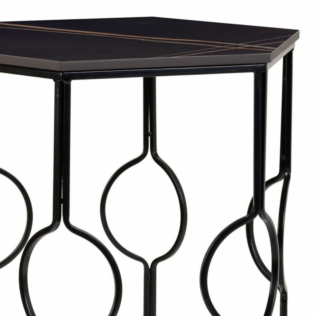 2-bordsset Alexandra House Living Svart Järn Trä MDF 39 x 57 x 39 cm - 6