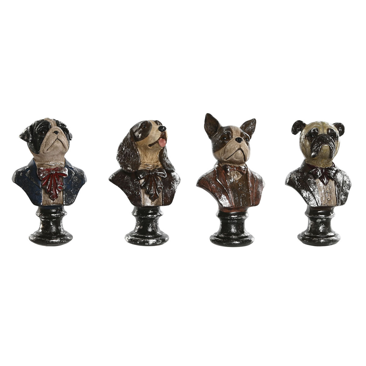 Prydnadsfigur Home ESPRIT Multicolour 10 x 7 x 16,5 cm (4 antal)