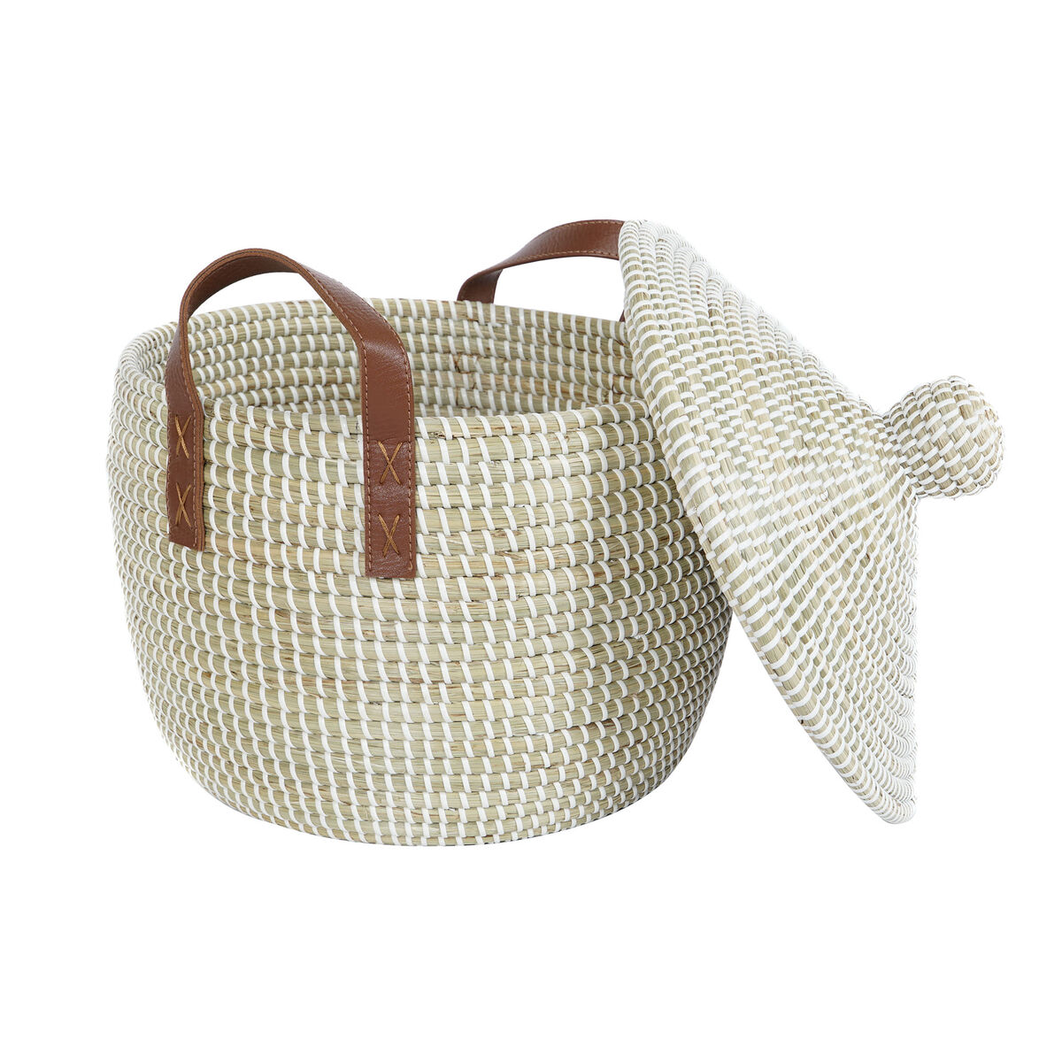 Korg - set DKD Home Decor Naturell Ljusbrun Polyuretan Sjögräs 42 x 42 x 45 cm - 4