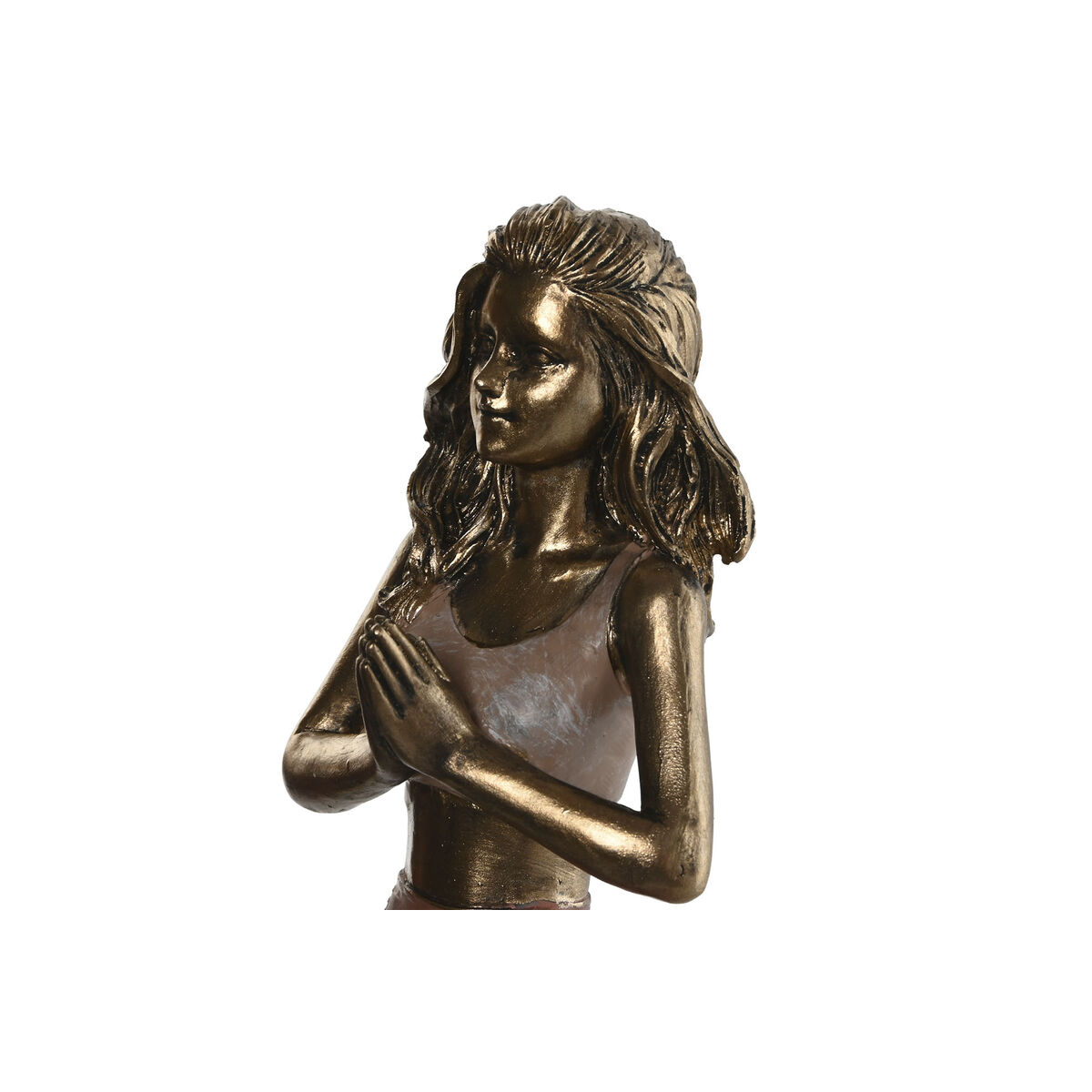Prydnadsfigur Home ESPRIT Rosa Gyllene Yoga Scandi 19 x 6 x 26 cm (3 antal) - 4