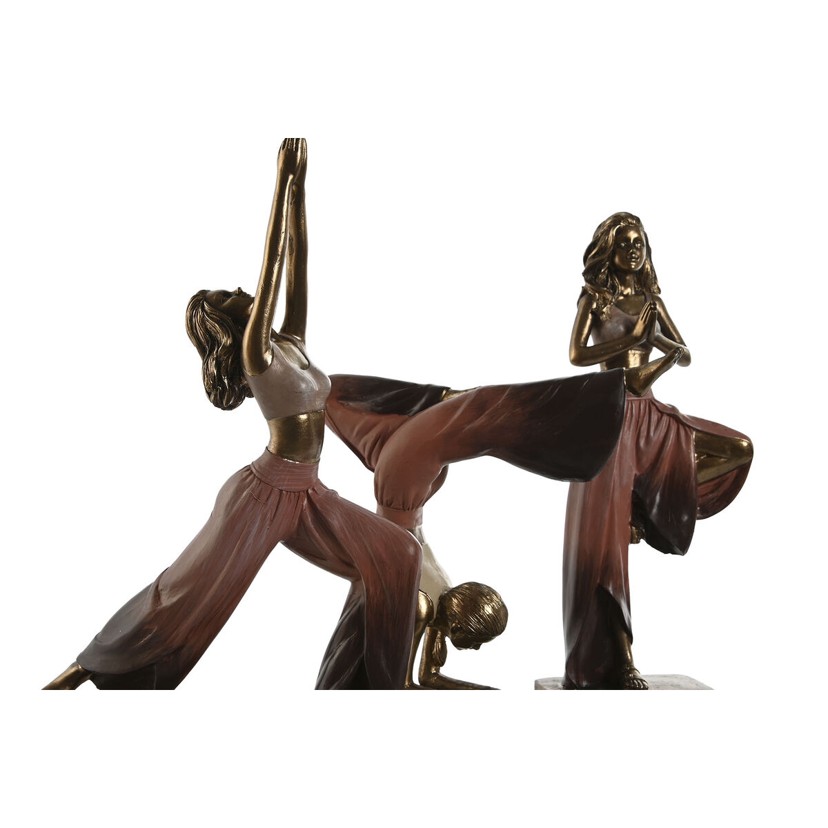 Prydnadsfigur Home ESPRIT Rosa Gyllene Yoga Scandi 19 x 6 x 26 cm (3 antal) - 3