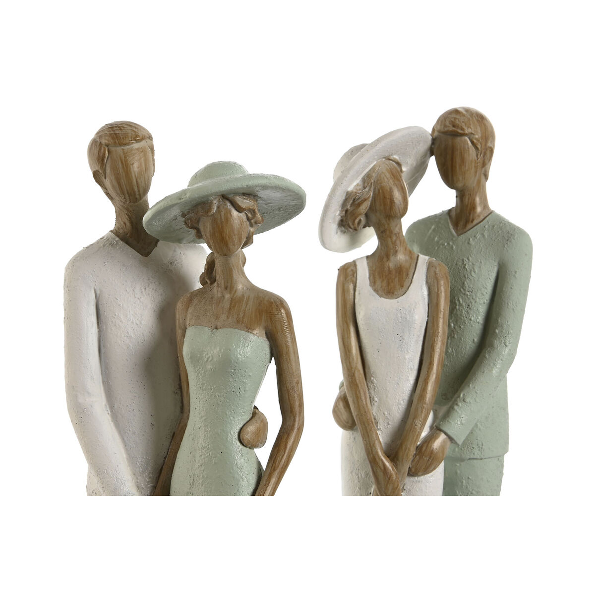Prydnadsfigur Home ESPRIT Vit Grön Par 10 x 7,5 x 31 cm (2 antal) - 2