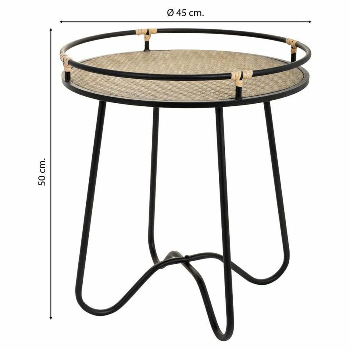 Sidobord Alexandra House Living Svart Järn 45 x 50 x 45 cm - 4