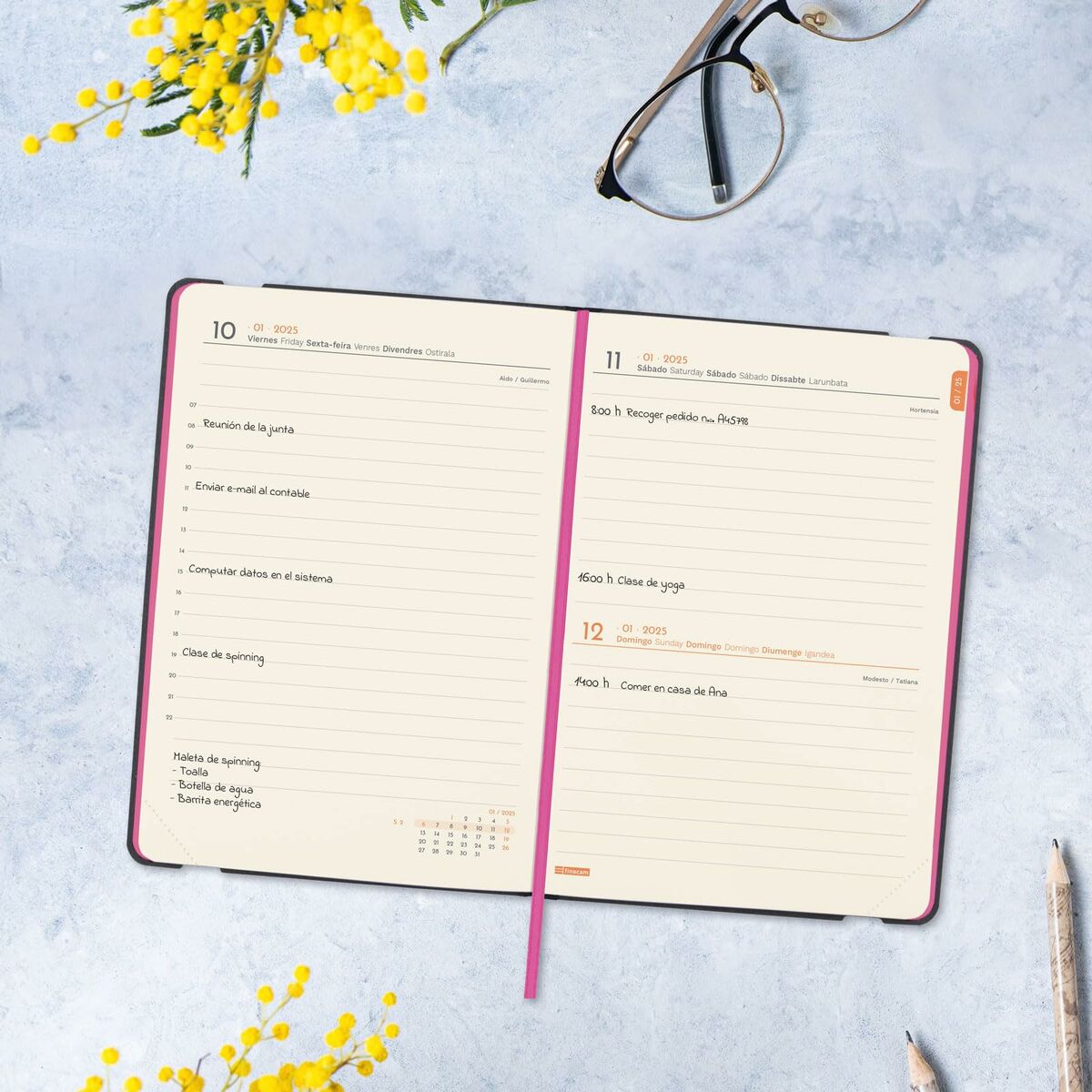 Dagbok Finocam FLEXI JOY 11,8 x 16,8 cm 2025 Blommig - 3
