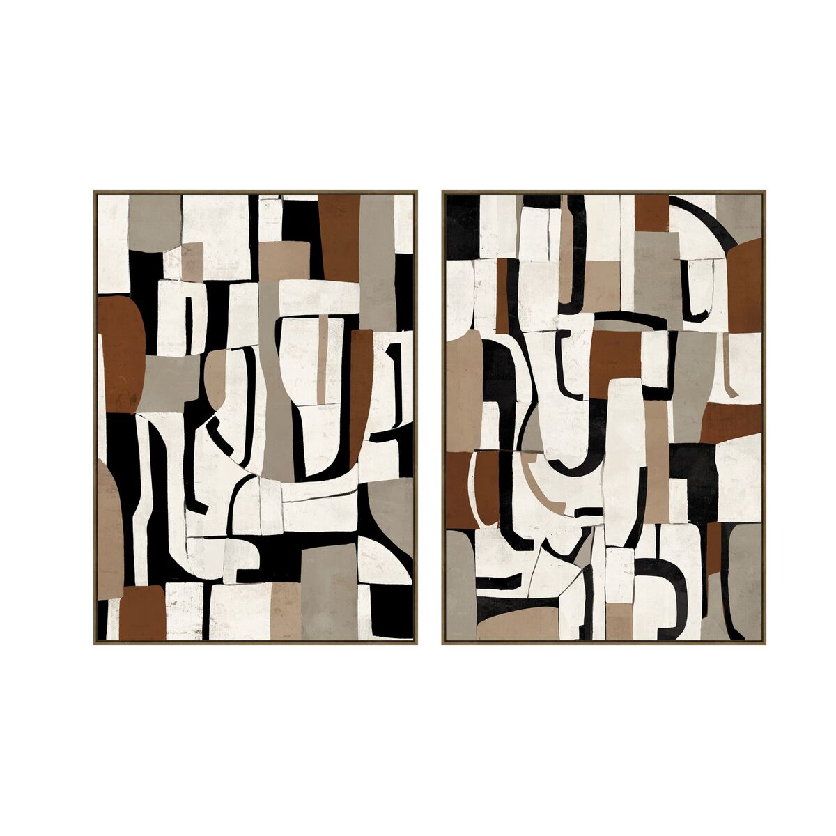 Kanvas Home ESPRIT Vit Grå Abstrakt Urban 100 x 4 x 140 cm (2 antal)