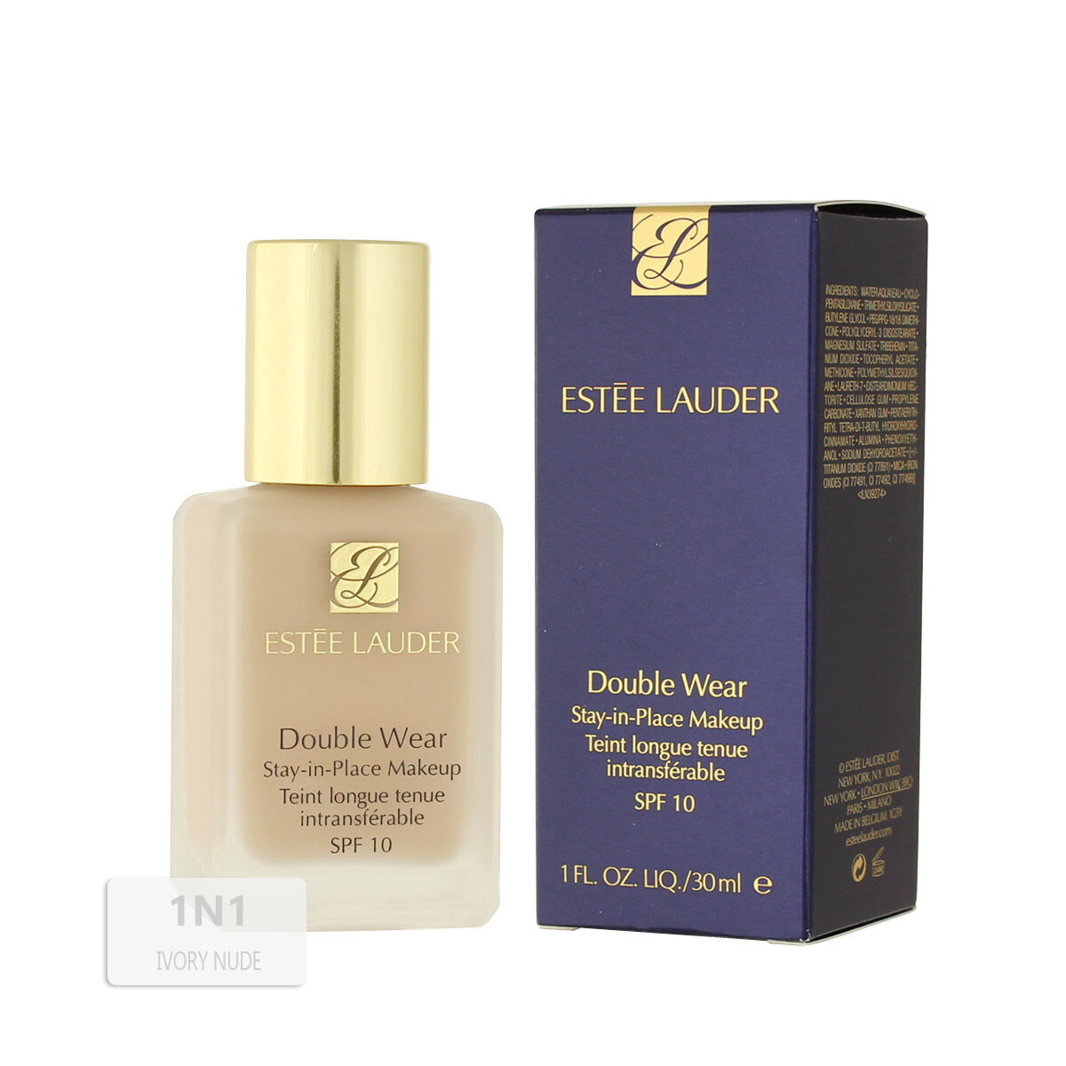 Flytande makeupbas Estee Lauder Double Wear Stay-in-Place Nº 1N1 Ivory Nude Spf 10 30 ml