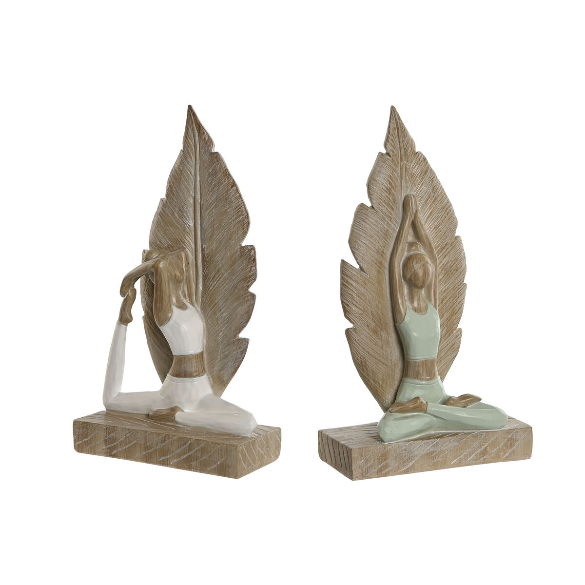 Prydnadsfigur Home ESPRIT Vit Grön Scandi 15,5 x 7,5 x 26,5 cm (2 antal) - 4