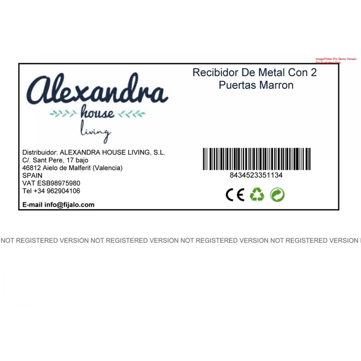 Mottagare Alexandra House Living Brun 39 x 79 x 80 cm - 2