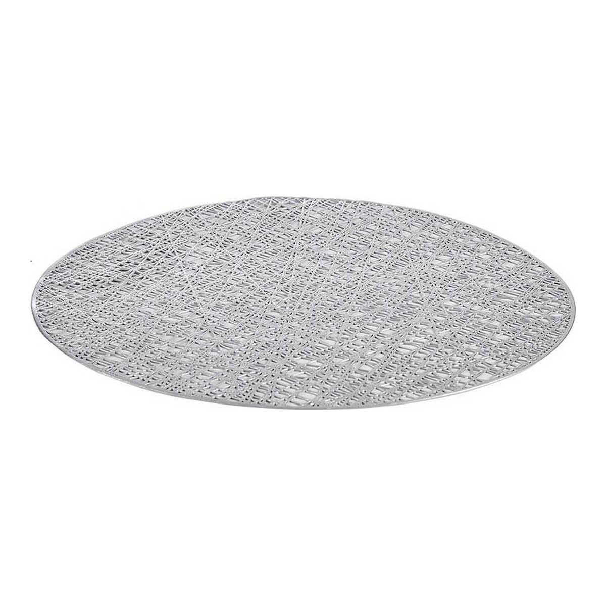 Bordsunderlägg Kinvara Silvrig Silver Plast 30 % Polyester Ø 38 cm 38 x 0,01 x 38 cm (12 antal) - 5