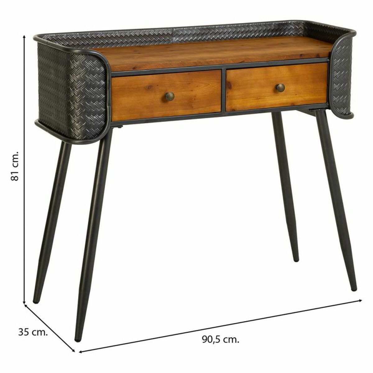 Hallmöbel med lådor Alexandra House Living Brun 35 x 81 x 90 cm - 5
