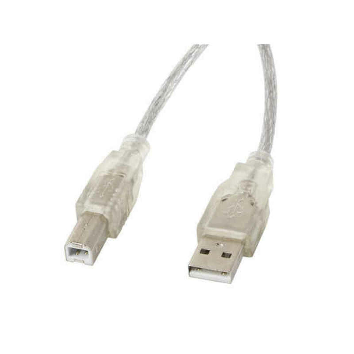 USB A till USB B Kabel Lanberg CA-USBA-12CC-0030-TR 3 m Transparent Klar Skrivare (1 antal) (3 m)