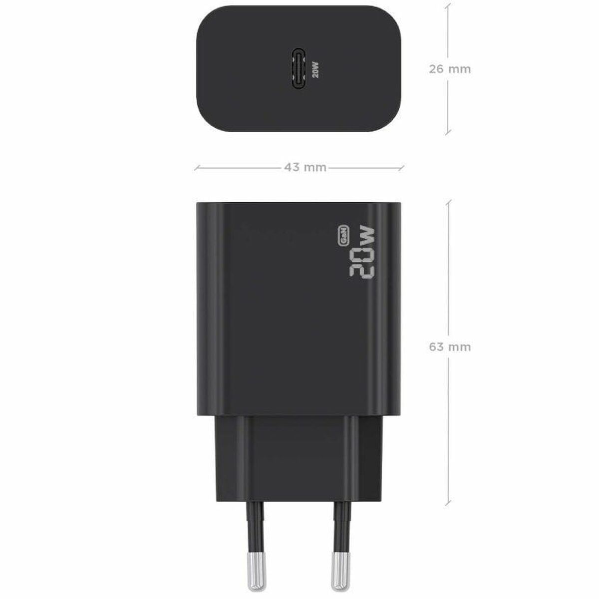 Väggladdare Aisens A110-0939 Svart 20 W - 3