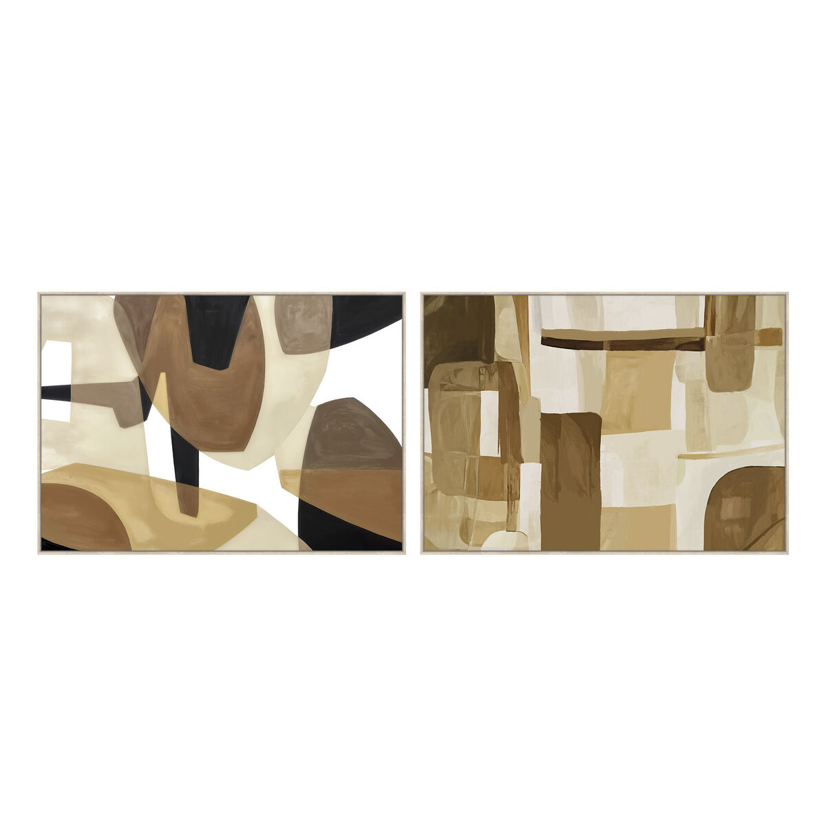 Kanvas Home ESPRIT Brun Beige Abstrakt Med relief Urban 140 x 4 x 100 cm (2 antal)