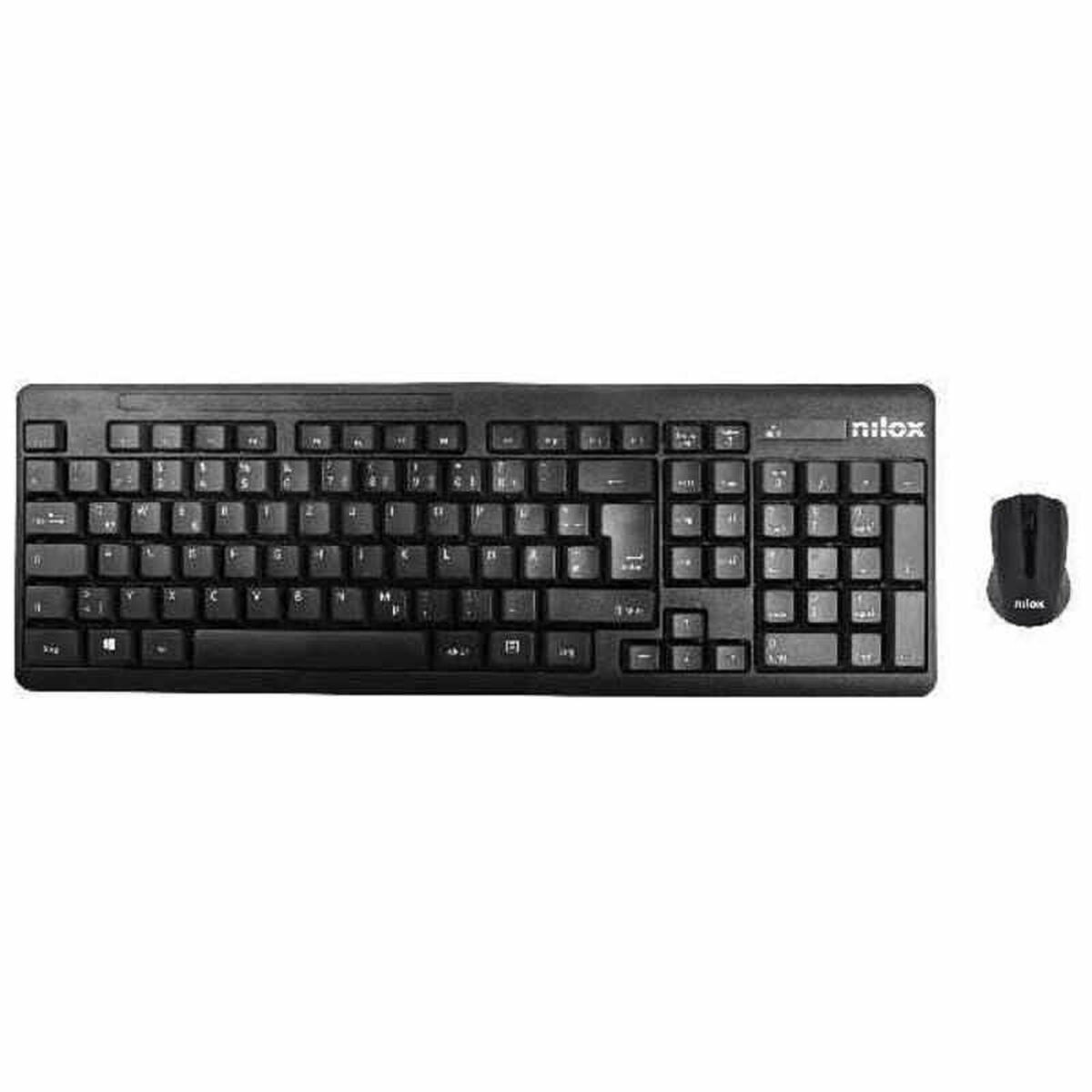 Trådlöst Tangentbord och Mus Nilox NXKMWE0001 Qwerty Spanska